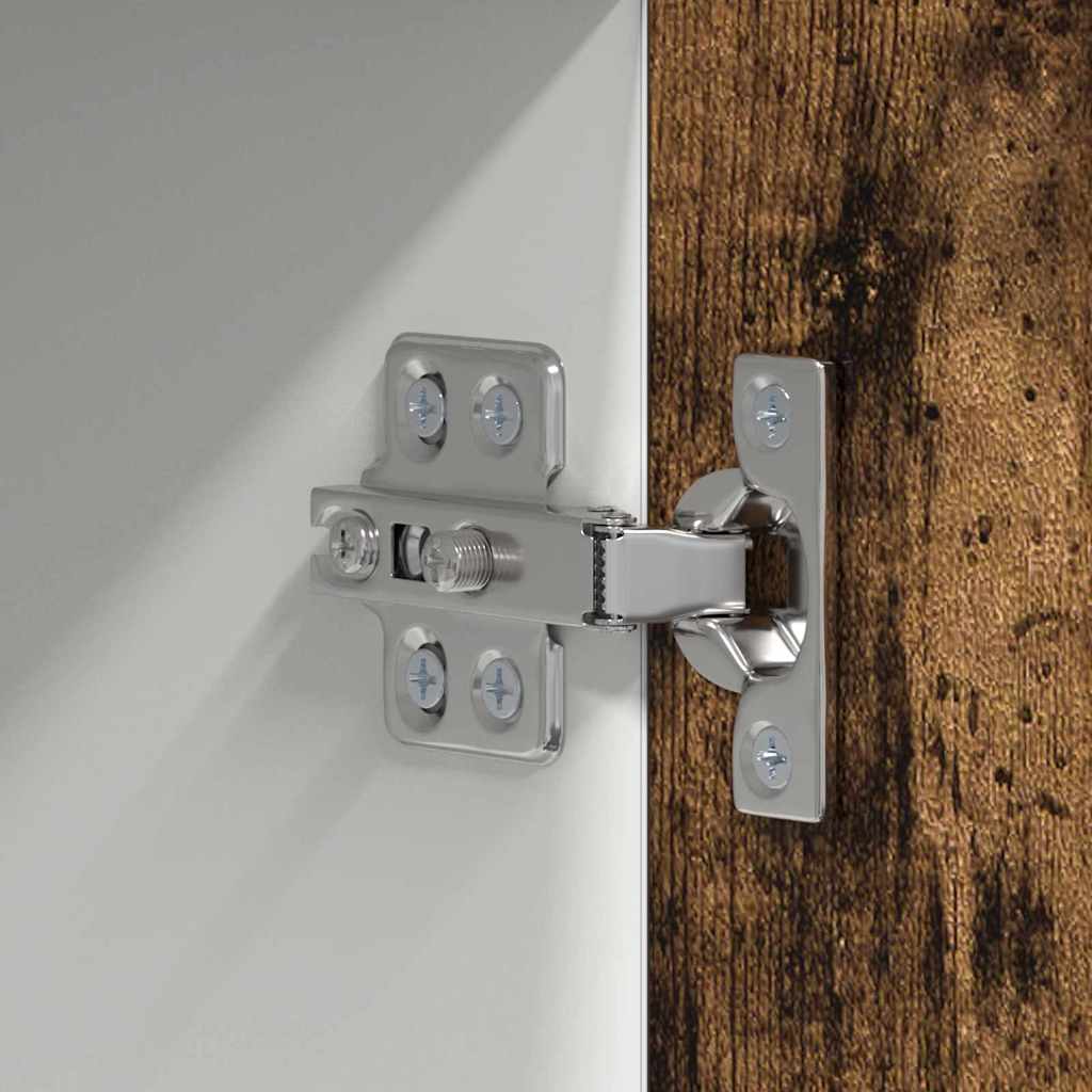 Hanging Cabinet Riga Smoked Oak and White 50 x 31 x 100 cm